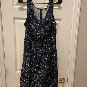 Cute constellations dress with pockets! Dark blue with white stars.